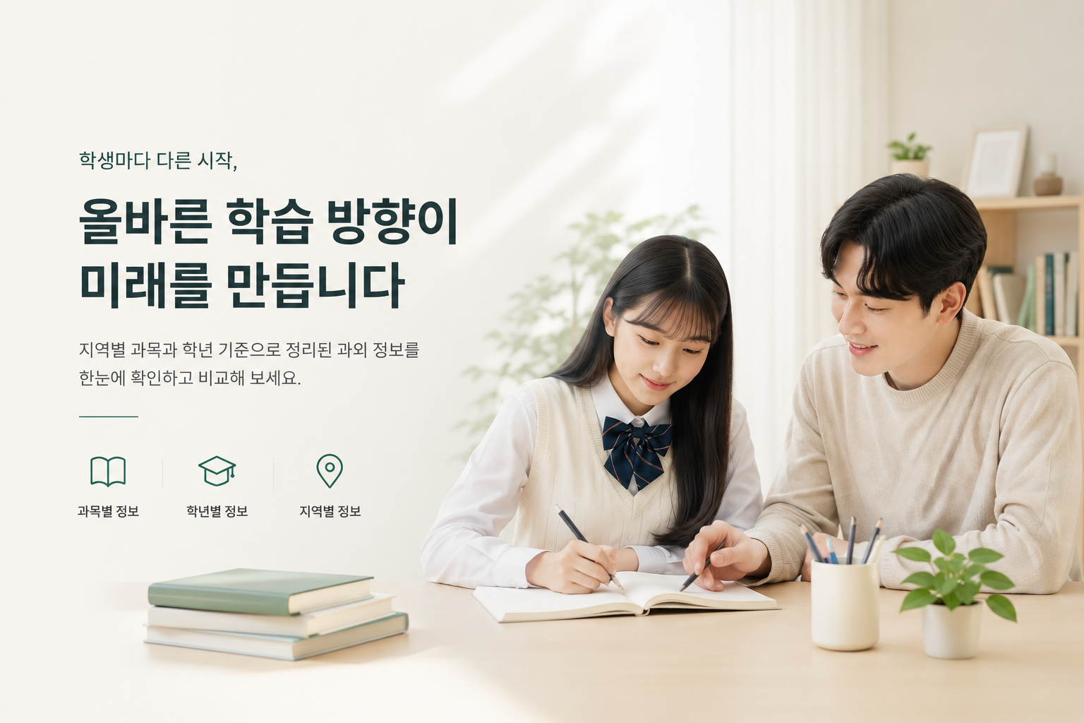 학생에게 학습 방향을 안내하는 CLASSNOVA 메인 이미지